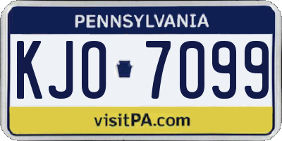 PA license plate KJO7099