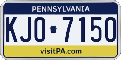 PA license plate KJO7150