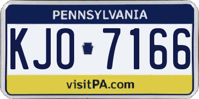 PA license plate KJO7166
