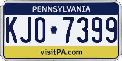 PA license plate KJO7399