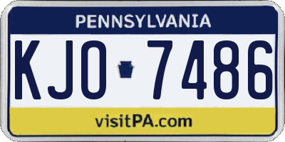 PA license plate KJO7486