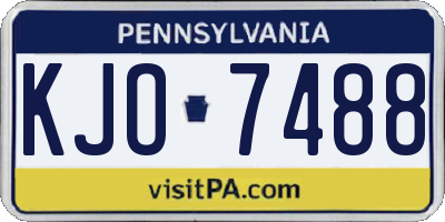 PA license plate KJO7488