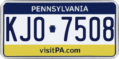 PA license plate KJO7508