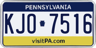 PA license plate KJO7516
