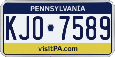 PA license plate KJO7589