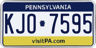 PA license plate KJO7595