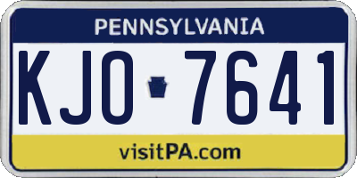 PA license plate KJO7641