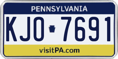 PA license plate KJO7691