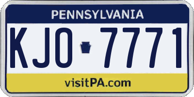 PA license plate KJO7771