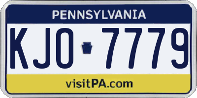 PA license plate KJO7779