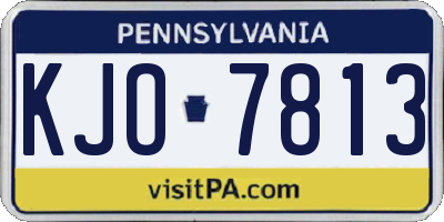 PA license plate KJO7813