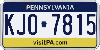 PA license plate KJO7815