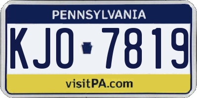 PA license plate KJO7819