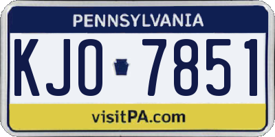 PA license plate KJO7851