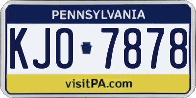PA license plate KJO7878