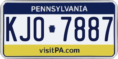 PA license plate KJO7887