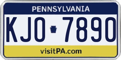 PA license plate KJO7890