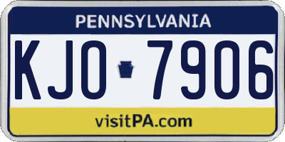PA license plate KJO7906