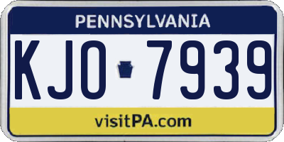 PA license plate KJO7939
