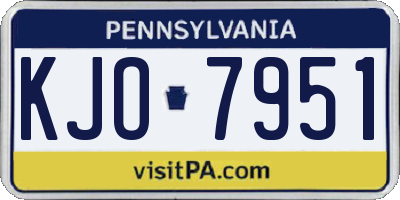 PA license plate KJO7951