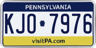 PA license plate KJO7976