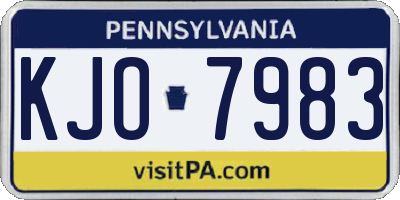 PA license plate KJO7983