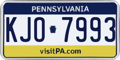 PA license plate KJO7993