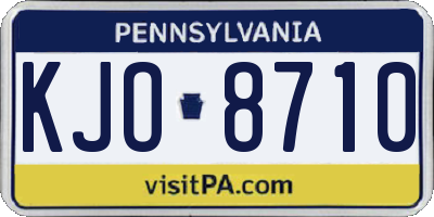 PA license plate KJO8710