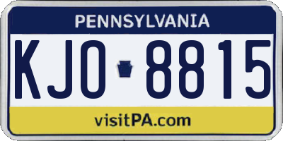 PA license plate KJO8815
