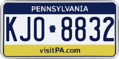 PA license plate KJO8832