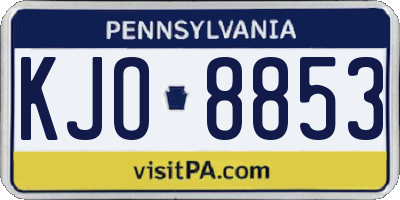 PA license plate KJO8853