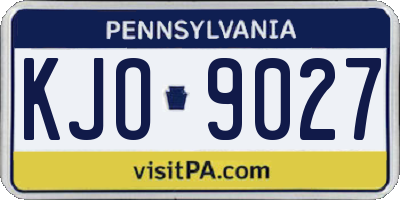 PA license plate KJO9027