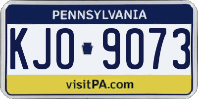 PA license plate KJO9073