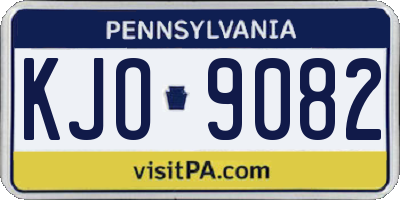 PA license plate KJO9082