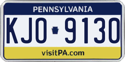PA license plate KJO9130