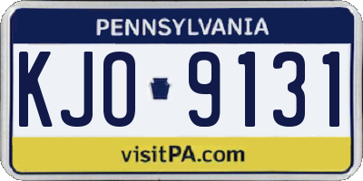 PA license plate KJO9131