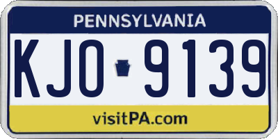 PA license plate KJO9139