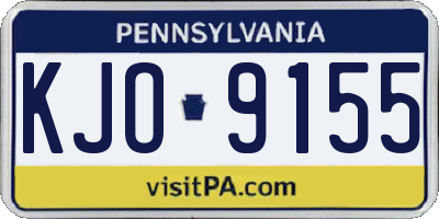 PA license plate KJO9155