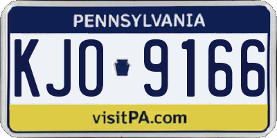PA license plate KJO9166