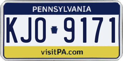 PA license plate KJO9171