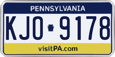 PA license plate KJO9178