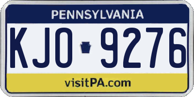PA license plate KJO9276