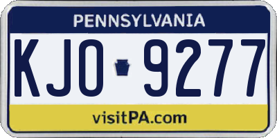 PA license plate KJO9277