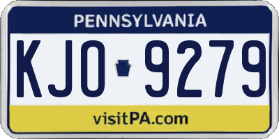 PA license plate KJO9279