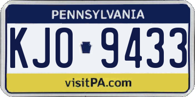 PA license plate KJO9433