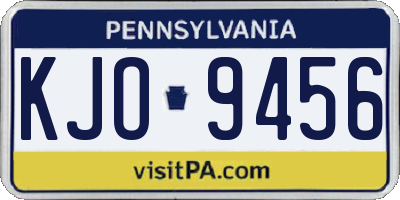 PA license plate KJO9456