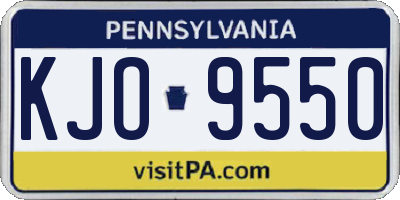 PA license plate KJO9550