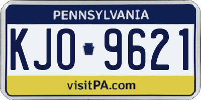 PA license plate KJO9621