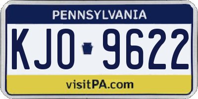 PA license plate KJO9622