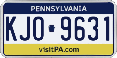 PA license plate KJO9631